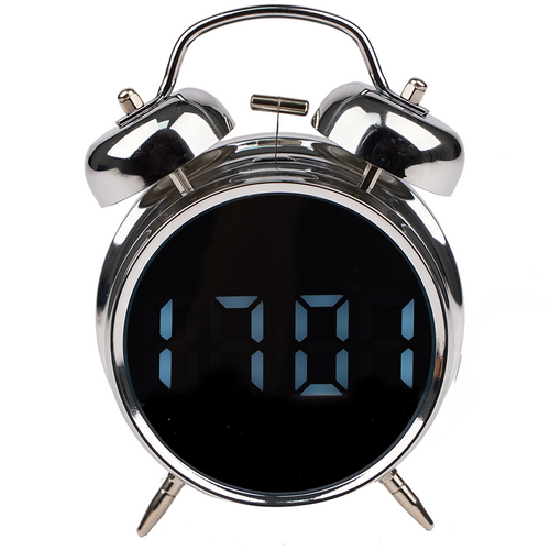 Digitalni Budilnik sa LED Ekranom, 16 x 10 x 5 cm, Srebrno-Bijeli