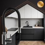 Kuhinjska Slavina s Fleksibilnim Izljevom 360°, Crno-Srebrna, 55.5 x 8 x 3 cm