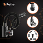 Kuhinjska Slavina s Fleksibilnim Izljevom 360°, Crno-Srebrna, 55.5 x 8 x 3 cm