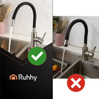 Kuhinjska Slavina s Fleksibilnim Izljevom 360°, Crno-Srebrna, 55.5 x 8 x 3 cm