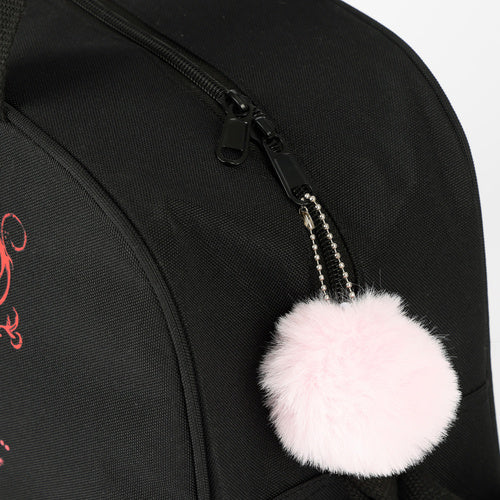 Školska i Sportska Torba s Priveskom, 13L, Crna/Ružičasta, 40 x 28 x 12 cm