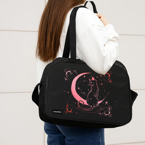 Školska i Sportska Torba s Priveskom, 13L, Crna/Ružičasta, 40 x 28 x 12 cm