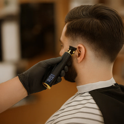 Električni Trimer za Kosu i Bradu s LCD Ekranom, 16 cm, Crni