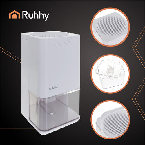 Bijeli Odvlaživač Zraka s LED Rasvjetom i Timerom 17 x 17 x 31.5 cm