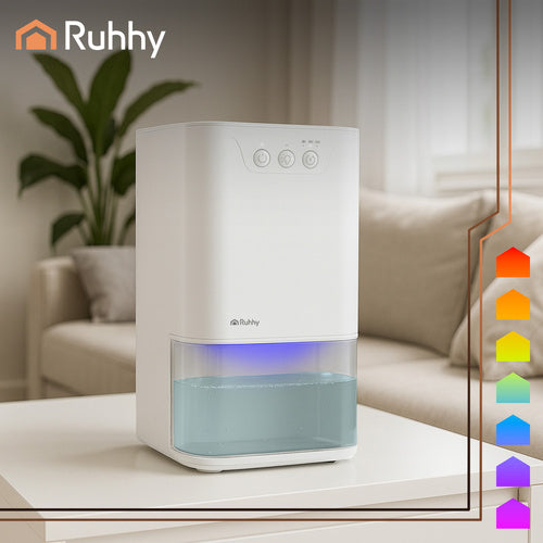 Bijeli Odvlaživač Zraka s LED Rasvjetom i Timerom 17 x 17 x 31.5 cm