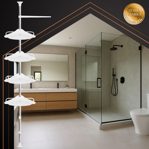 Kutna Teleskopska Polica za Tuš 240–310 cm Bijela