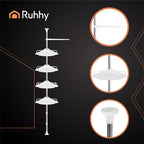 Kutna Teleskopska Polica za Tuš 240–310 cm Bijela