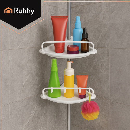 Kutna Teleskopska Polica za Tuš 240–310 cm Bijela