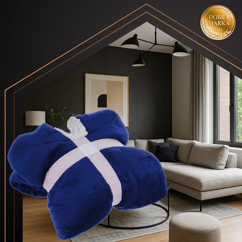 XXL Deka Hoodie s Kapuljačom 88 x 80 cm Tamnoplava