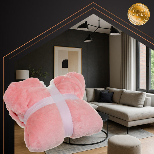 XXL Deka Hoodie s Kapuljačom, Roza, 88 x 80 cm