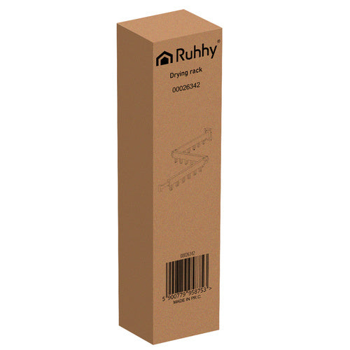 Preklopni Zidni Sušilo za Rublje s 18 Kuka, Crni, 103-127 cm