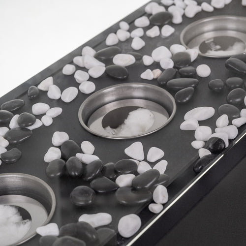 Samostojeći Bio Kamin 45x29x20.5 cm Crni s Staklenim Zidovima