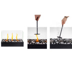 Samostojeći Bio Kamin 45x29x20.5 cm Crni s Staklenim Zidovima