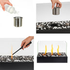 Samostojeći Bio Kamin 45x29x20.5 cm Crni s Staklenim Zidovima