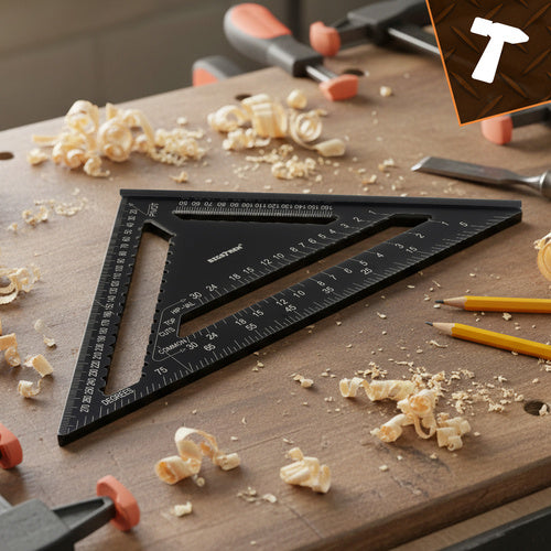 Stolarski Kutnik 30x30 cm Crni s 5 Olovaka