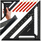 Stolarski Kutnik 30x30 cm Crni s 5 Olovaka