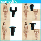 Masažna Pištoljka za Tijelo i Leđa, 30 Razina, 12 Masažnih Glava, Crna, 18 x 25 x 7 cm