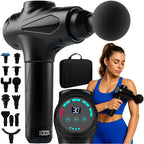 Masažna Pištoljka za Tijelo i Leđa, 30 Razina, 12 Masažnih Glava, Crna, 18 x 25 x 7 cm