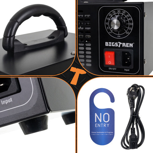 Ozonator za Zrak s 4 Keramičke Ploče, 150W, Crni, 13.5 x 20.5 x 14 cm