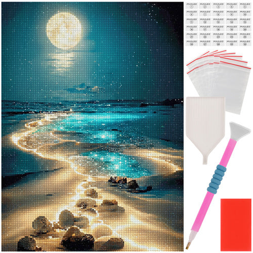 Dijamantna Slika Plaža 40x30 cm, 5D Mozaik Set