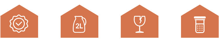 Vrč s Inovativnim Cjedilom 2L od Stakla, Prozirno-Crni