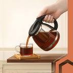 Vrč s Inovativnim Cjedilom 2L od Stakla, Prozirno-Crni