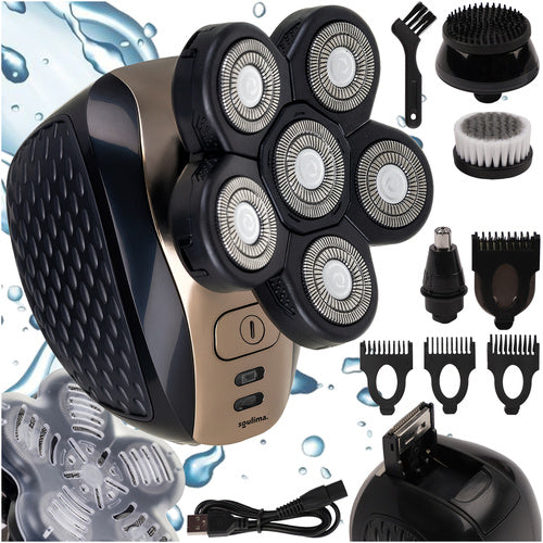 Električni Bežični Aparat za Brijanje i Trimer za Kosu i Bradu 9 x 7.5 x 8 cm Crni