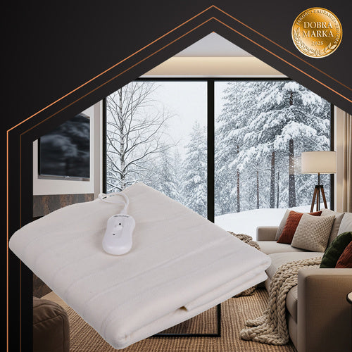 Električna Grijaća Dekica 150x80 cm Bijela s 3 Razine Grijanja i Daljinskim Upravljanjem