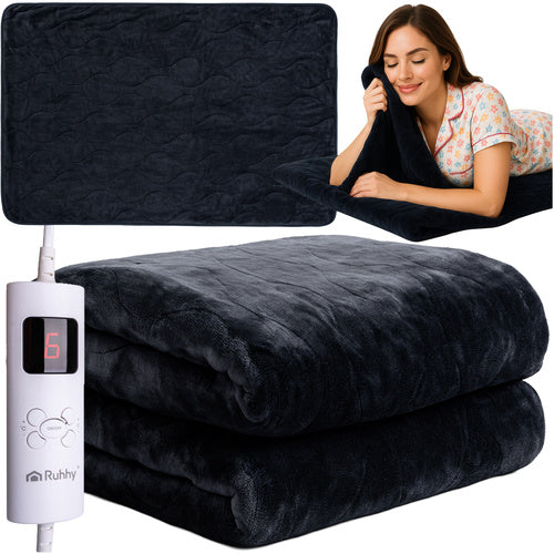 Električna Grijaća Dekica 180x130 cm Crna s Daljinskim Upravljanjem