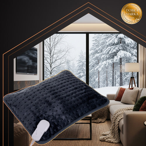 Grijani Jastuk 40x30 cm, Sivi, Električni s 4 Razine Temperature