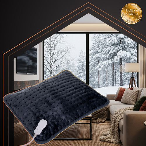 Grijana Jastučnica 60x38 cm Siva Električna s 4 Razine Temperature