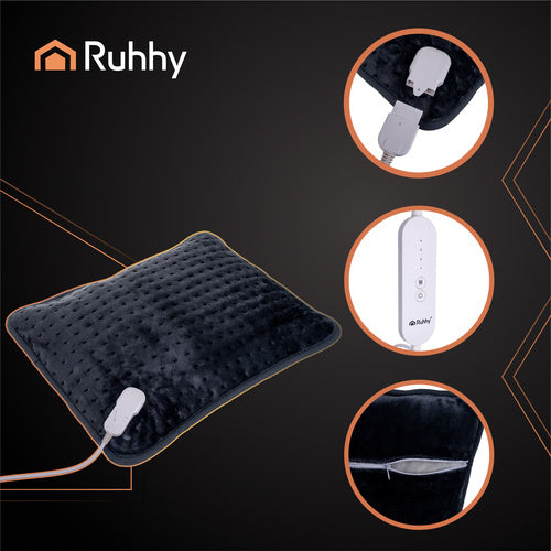 Grijana Jastučnica 60x38 cm Siva Električna s 4 Razine Temperature