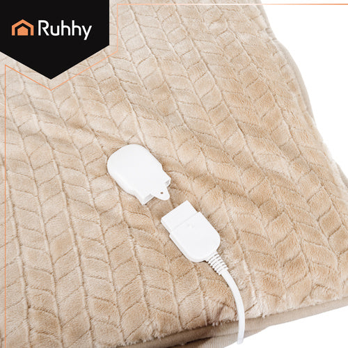 Električna Grijaća Dekica 180x130 cm Bež s Daljinskim Upravljačem