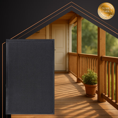 Otirač za Ulaz 90x60 cm Crni, Protuklizan, 3D Mreža