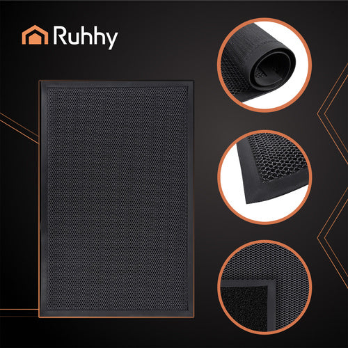 Otirač za Ulaz 90x60 cm Crni, Protuklizan, 3D Mreža