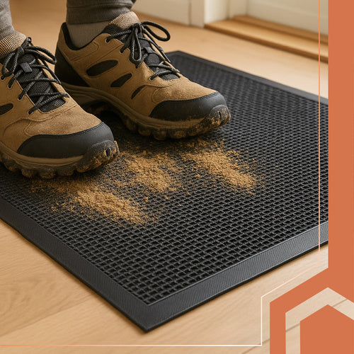 Otirač za Ulaz 90x60 cm Crni, Protuklizan, 3D Mreža