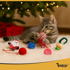 Set Božićnih Igračaka za Mačke, 6 Komada, Višebojni