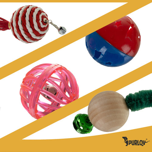 Set Božićnih Igračaka za Mačke, 6 Komada, Višebojni