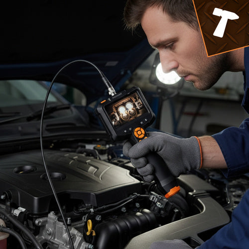 Inspekcijska Kamera Endoskop 5 m Full HD IP67, 8 LED, 4.2" Ekran, Crna/Narančasta