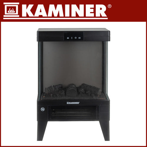 Električni Kamin Grijalica s Efektom Plamena 2000W, 52.5 x 32 x 18 cm, Crna