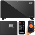 Stakleni Električni Grijač 85 x 41 cm Crni, 2300–2500W, WiFi i Daljinski
