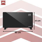 Stakleni Električni Grijač 85 x 41 cm Crni, 2300–2500W, WiFi i Daljinski