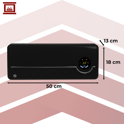 Električna Zidna Toplinska Zavjesa s WiFi, Daljinskim i Timerom 50 x 18 x 13 cm Crna