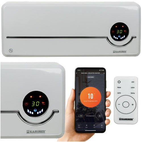 Električna Zidna Zavjesa za Zrak s Grijanjem 50 x 18 x 13 cm Bijela WiFi