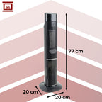 Stupni Električni Grijač s Efektom Plamena, 2000W, Crni, 77 x 20 x 20 cm