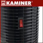 Stupni Električni Grijač s Efektom Plamena, 2000W, Crni, 77 x 20 x 20 cm