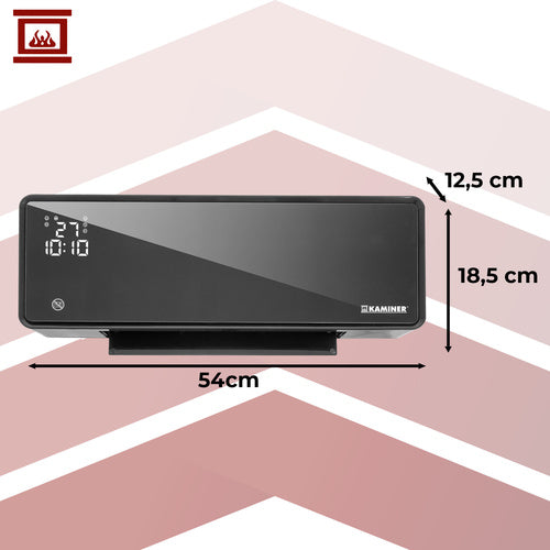 Crna Električna Zidna Grijalica s WiFi, Daljinskim i Timerom