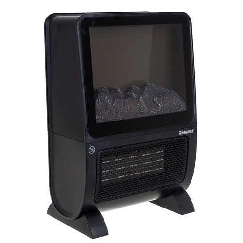 Električni Grijač s Efektom Plamena 2000W, 49 x 33 x 21 cm, Crni
