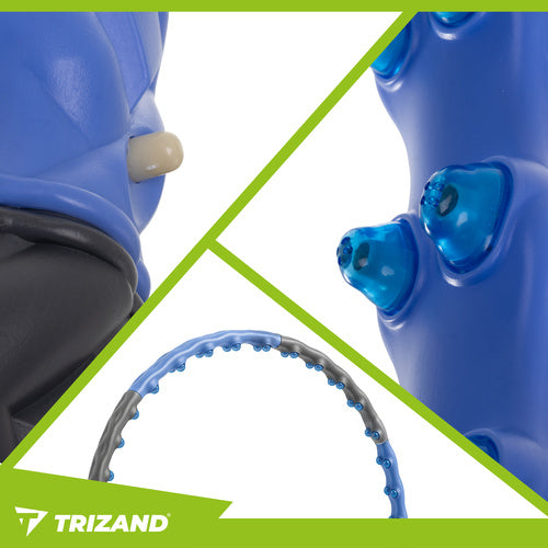 Hula Hoop s Magnetnim Izbočinama 110 cm, Plavo-Crni, 1.5 kg, Sklopivi