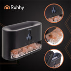 Aroma Difuzor i Ovlaživač Zraka s LED Efektom Kamina 250 ml Crni